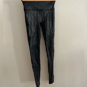 Spanx high rise faux leather leggings. Size small. 7/8 length. 27” inseam.